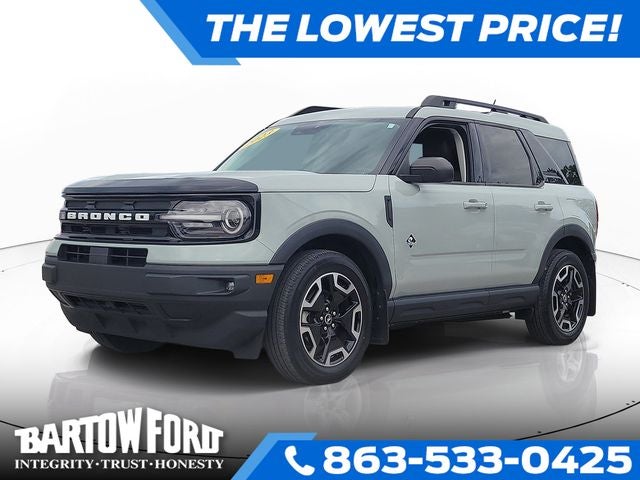 2023 Ford Bronco Sport Outer Banks TECH PACKAGE in Cactus — front three-quarter view