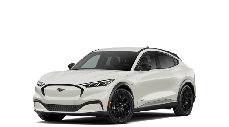 2026 Ford Mustang Mach-E Select in White Metallic — front three-quarter view