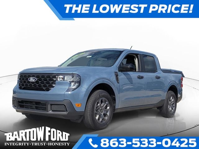 2026 Ford Maverick XLT in Azure Gray Metallic — front three-quarter view